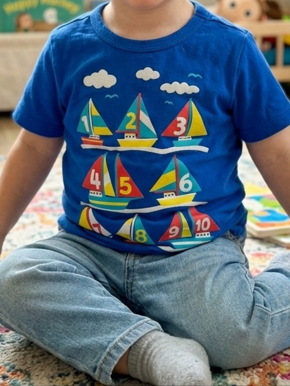 The Children's Place Blue Graphic Sailboat Number Tee 2T